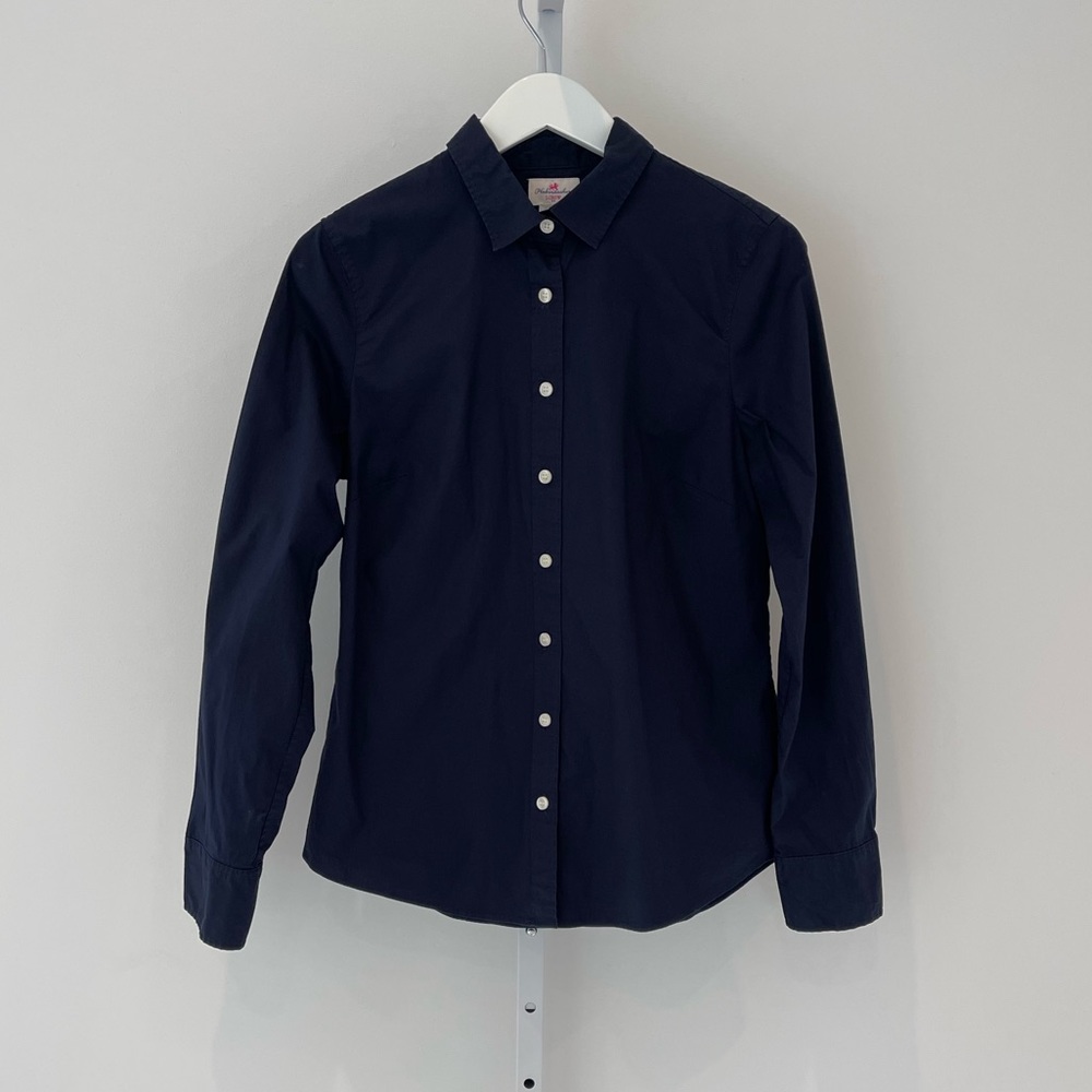 J.CREW HABERDASHERY NAVY BLUE BUTTON DOWN SHIRT SIZE MEDIUM
